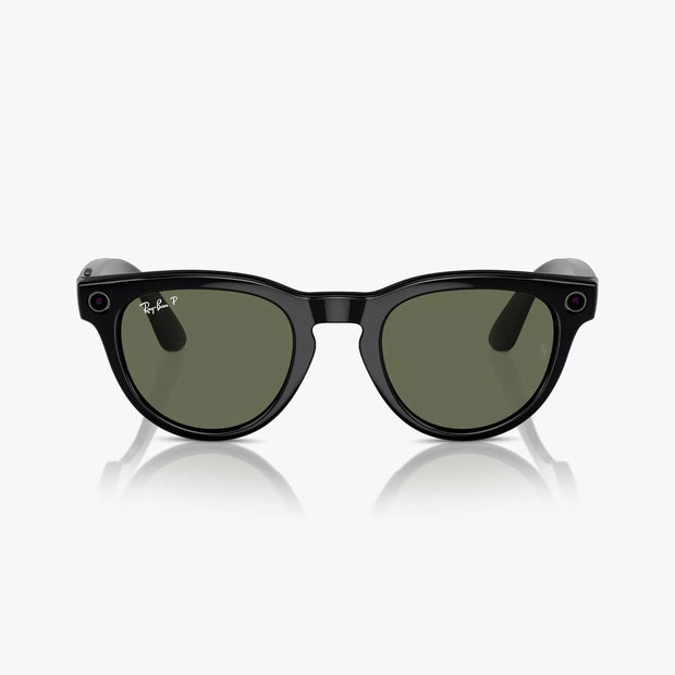 RAY-BAN | META WAYFARER "Shiny Black Polar G15 Green" SIZE 50