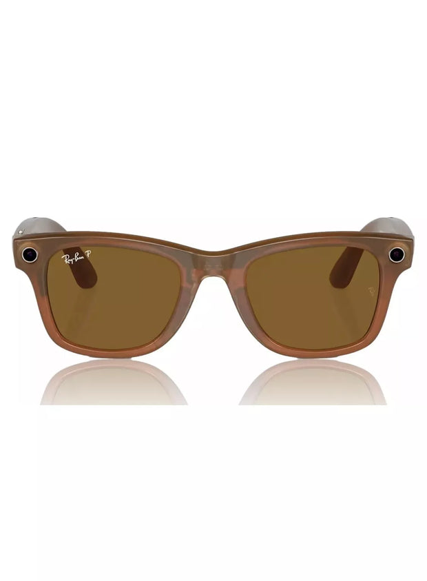 RAY-BAN | META WAYFARER "Shiny Caramel Polar Brown" SIZE 53 (BRAND NEW OPENED BOX FOR PICTURE)