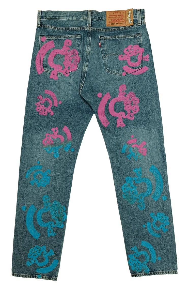 Denim Tears "The Cotton Wreath Jean Light Wash Pink/Blue"
