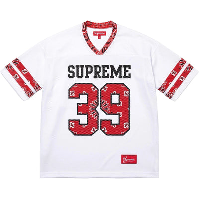 Supreme Bandana Football Jersey "White/Red"