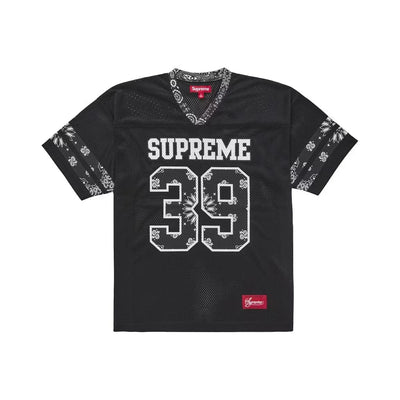 Supreme Bandana Football Jersey "Black/White"