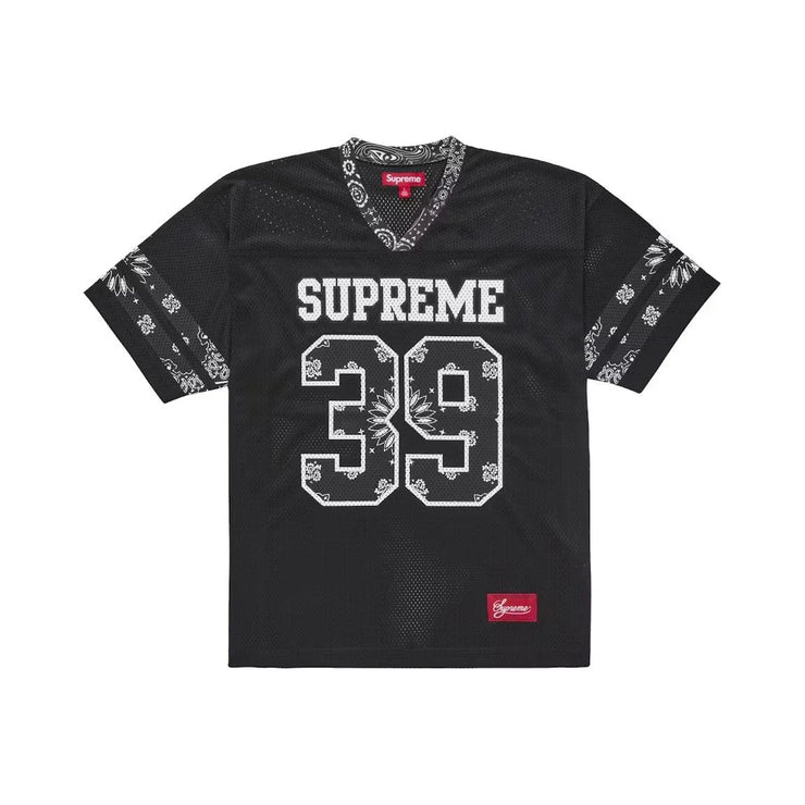 Supreme Bandana Football Jersey "Black/White"