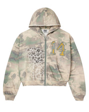 Vale Forever Camo Cheetah Zip Up Hoodie